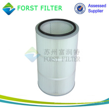 FORST Cylinder Air Cartridge Polyester Air Filter Material Pleated Air Filter Supplier